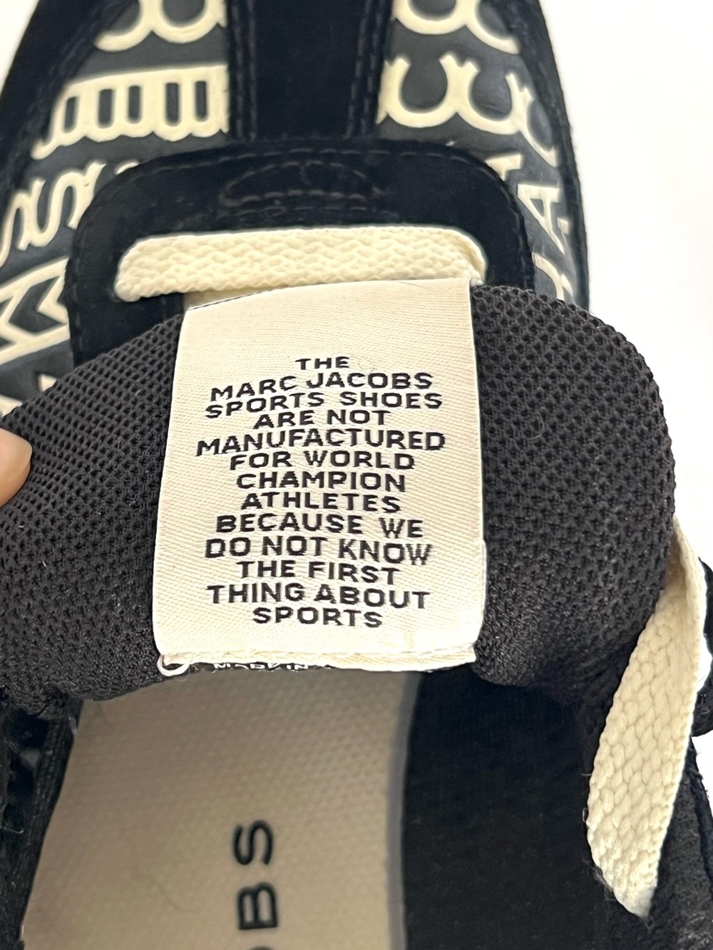 The Marc Jacobs The Jogger Monogram Leather Sneakers Black/Cream EU 39 - Picture 12 of 14